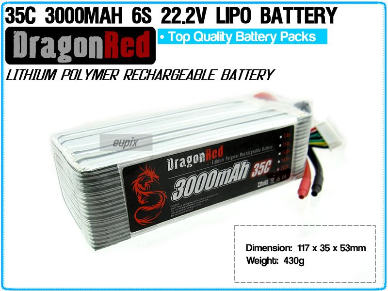 22.2v 3000MAH 35C LIPO 6s 22.2 VOLT RC AKKU BATTERY DR  