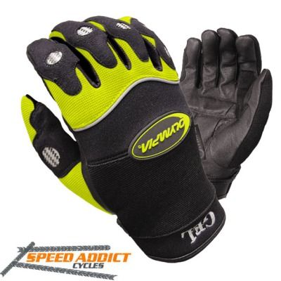 Olympia 710 Mens Gel Reflector Hi Viz Sport Series Motorcycle Gloves 