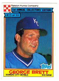 1984 TOPPS RALSTON PURINA GEORGE BRETT #13 OF 33 CARD  