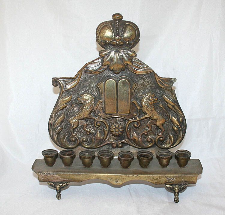 Antique Warszawa Judaica Menorah Poland 19th Century  