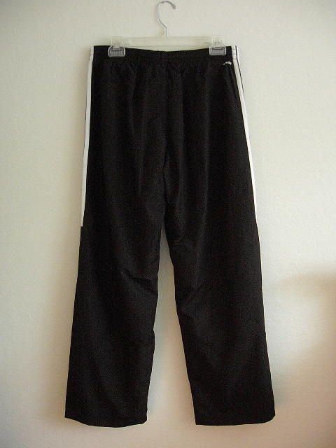 ADIDAS Mesh Lined Athletic Wind Track Pants Black NEW  