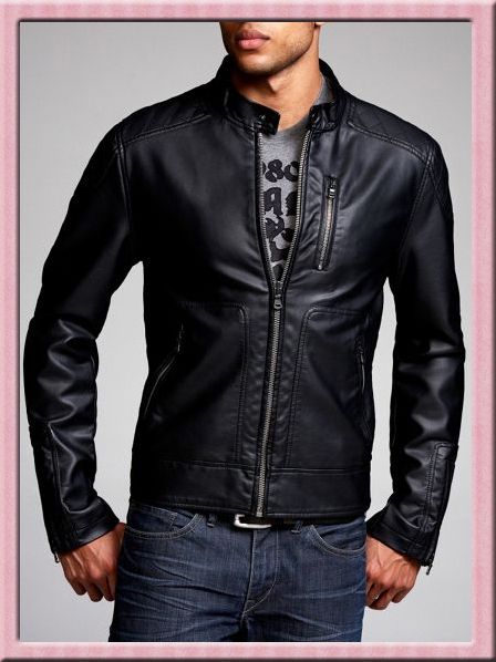 GENUINE BUTTERSOFT SHEEP NAPPA LEATHER MENS STYLISH PATCH BIKER 