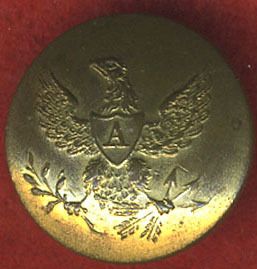 AY64 .post War of 1812 ARTILLERY BUTTON Robinson b/m  