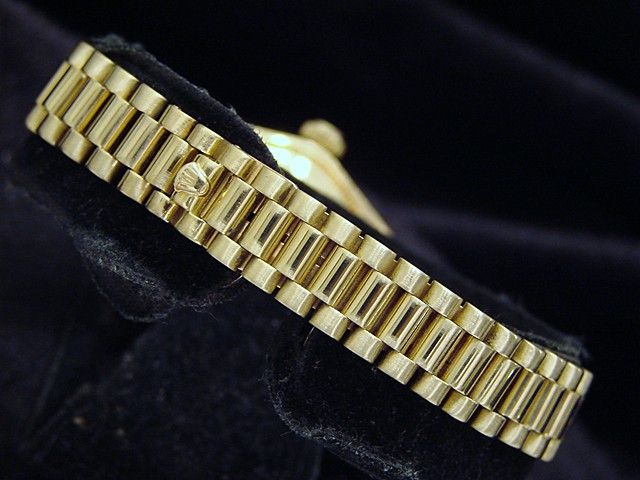 LADIES 18K GOLD ROLEX DATEJUST PRESIDENT DIAMOND WATCH  