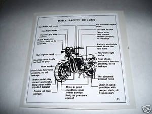 KAWASAKI Z1 900 DAILY SAFETY CHECKS CAUTION LABEL DECAL  