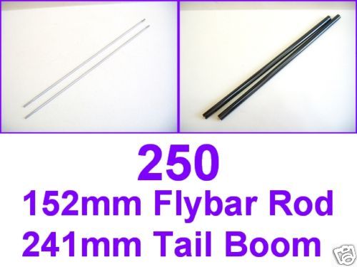 250 152mm Flybar Rod + Tail Boom 241mm Trex Align US  