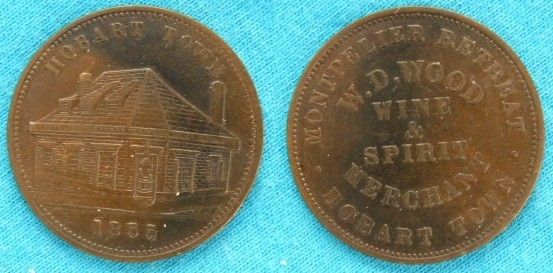 Merchant Token 1855 1P W.D.Wood Wine XF  