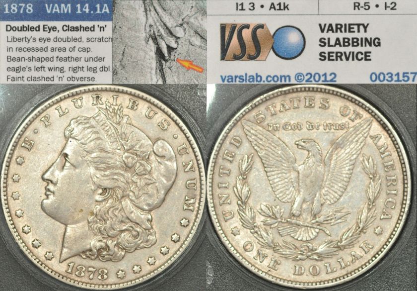 1878 8TF Morgan VAM 14.1A Clashed N A1K Reverse   OCC  