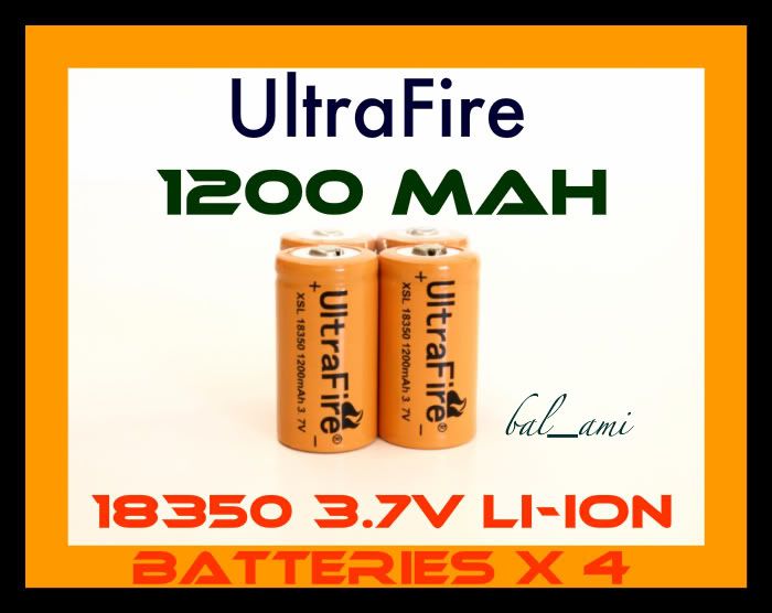 UltraFire 3.7V 18350 Li ion Rechargeable Batteries  