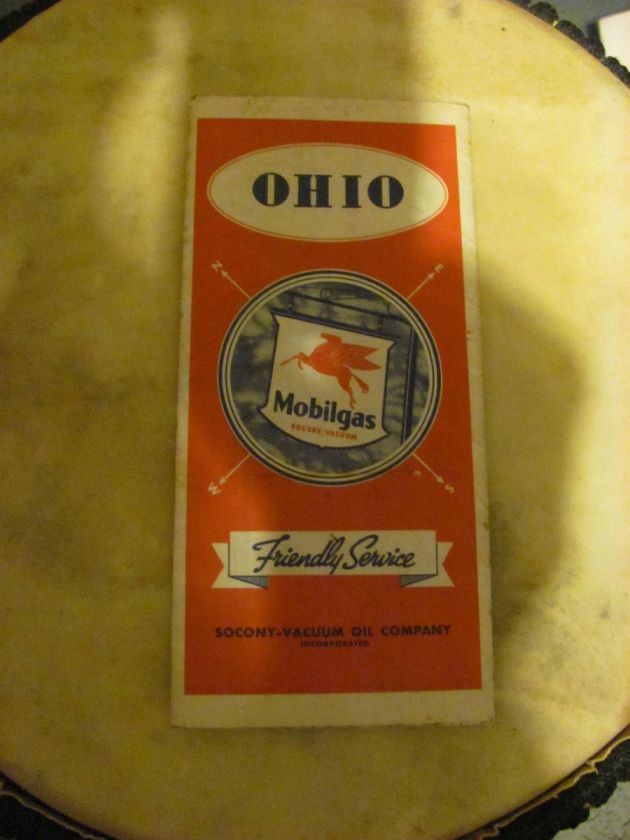 1936 Mobilgas road map of OHIO  