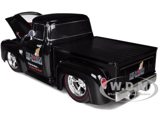 1956 FORD F 100 BLACK PICKUP TRUCK STU HILLBORN 1/24 M2 MACHINES 40200 