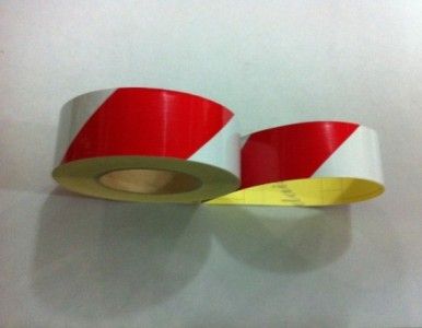 Reflective Vinyl Warning Tape 2 x 118 Red/White   