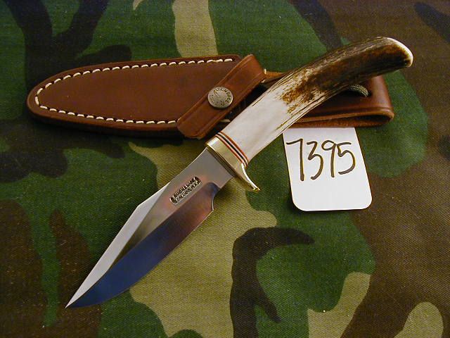 NEW RANDALL MODEL #8 WITH 4 CARBON BLADE, BRASS SINGLE HILT, RED 