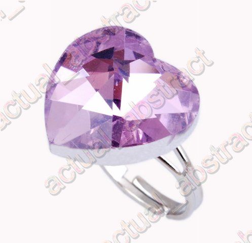 Heart Rings adjustable crystal&alloy wholesale100+tray  