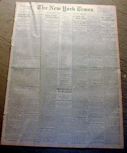 Original 1912 NY Times newspaper w TITANIC SAILING AD 4 return voyage 
