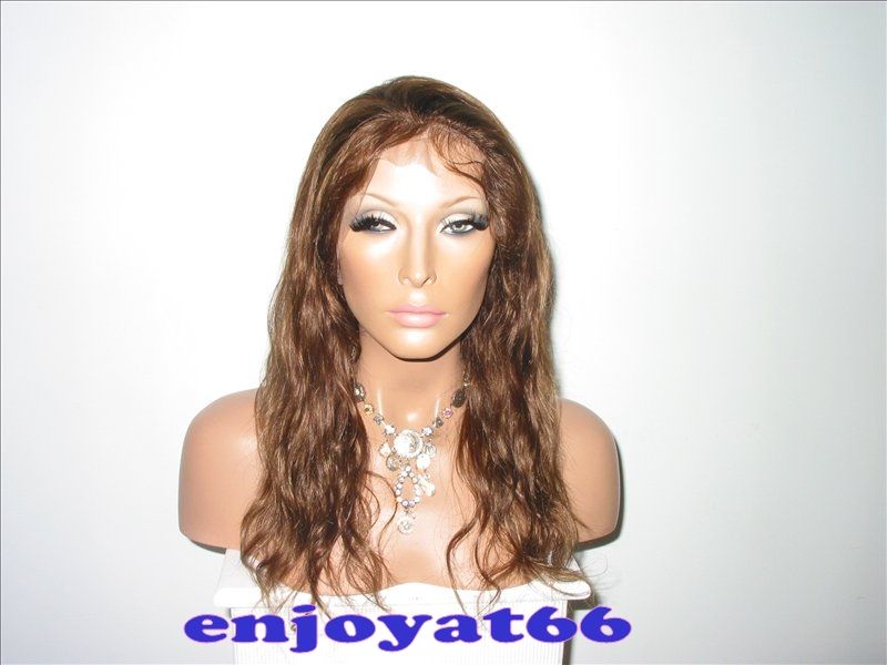 Hot Sale Body Wave #4 Brown 100% India Remy Human Hair Lace Front Wigs 