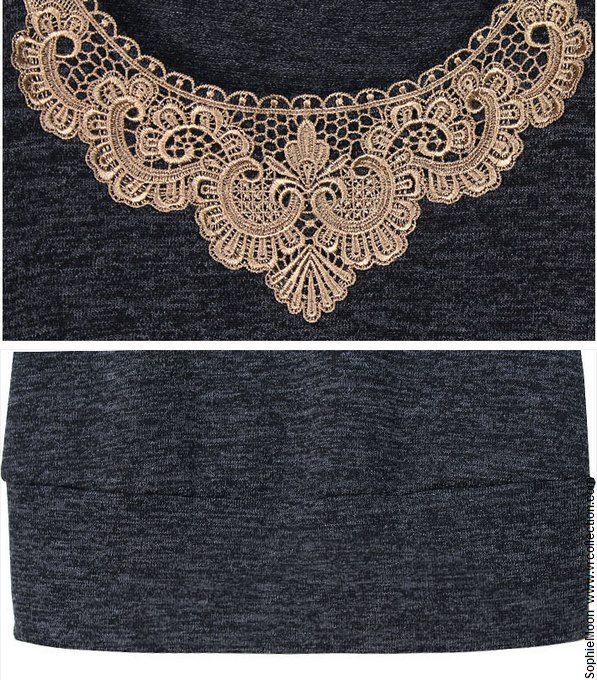 New Ruffle Sleeve Lace Neck Top Shirt  Q 2128