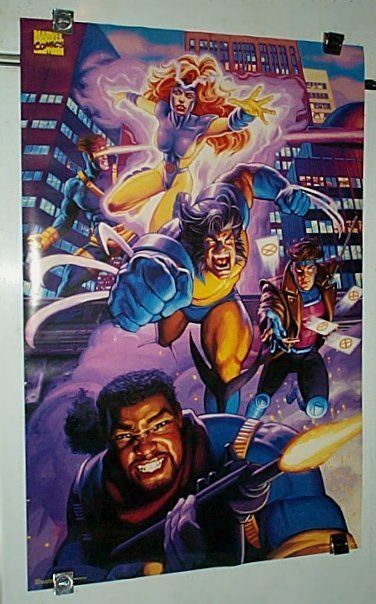 1996 X MEN MARVEL COMICS POSTERWOLVERINE/GAMBIT/BISHOP/JEAN GREY 