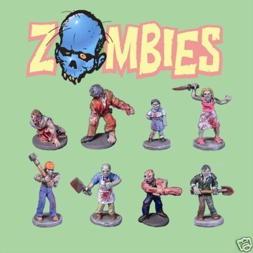 MEM 37001 Zombies SET one x 8 MODERN 25mm miniatures  