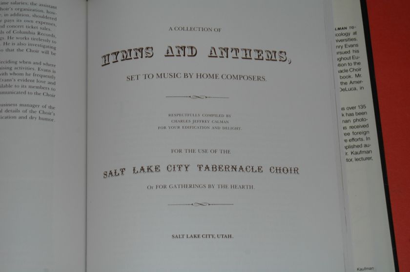 The Mormon Tabernacle Choir 1st Ed HCDJ 1979  