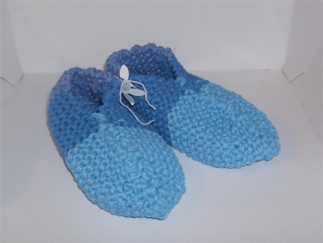 Hand Knit Slippers, Many Colors Wool or Phentex Style#1  