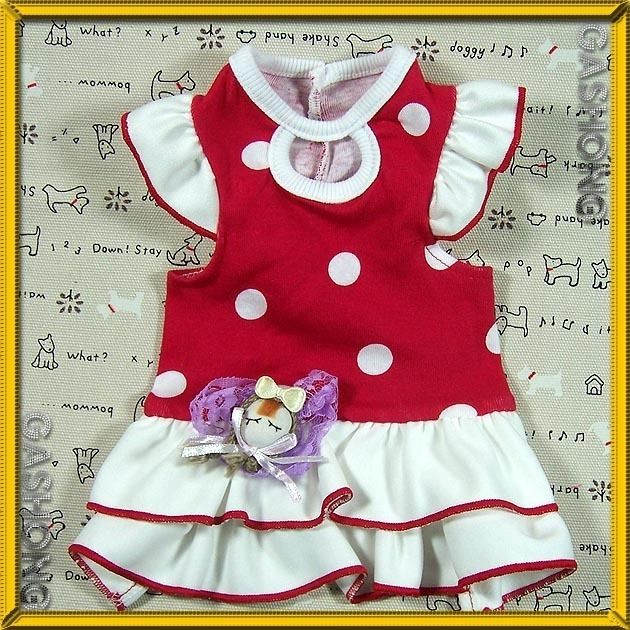 Dog Clothing E185,Lace&Doll Dress Polka Dots Skirts  