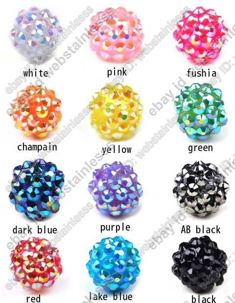   20X wholesale lots Basketball wives Rhinestone resin bead Ball  