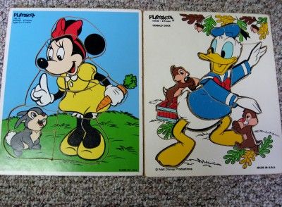 Lot of 9 Wooden Preschool Puzzles Includes Vintage Disney Playskool 