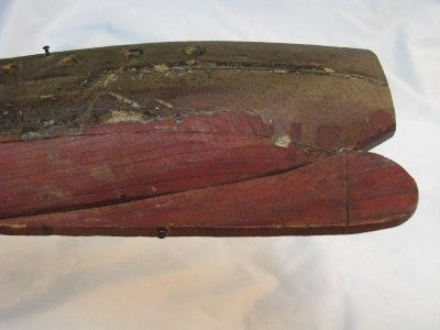 CIVIL WAR ERA ? 1800s ANTIQUE TOY BOAT SHIP TRENCH ART PRIMITIVE 