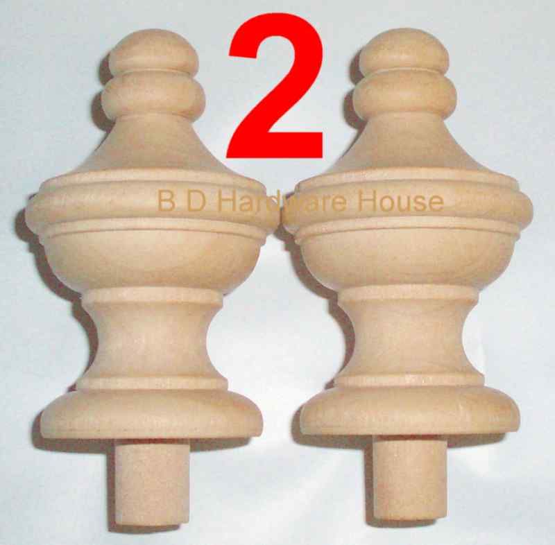 Medium 3 Wood Finials   Wooden Crafts/ Clock Part  