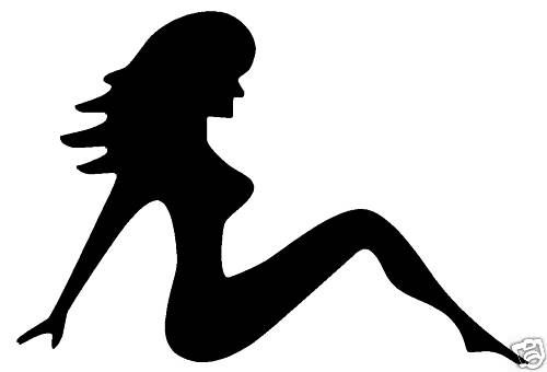 Trucker Mudflap Girl Silhouette Vinyl Sticker 5.5x3.75  