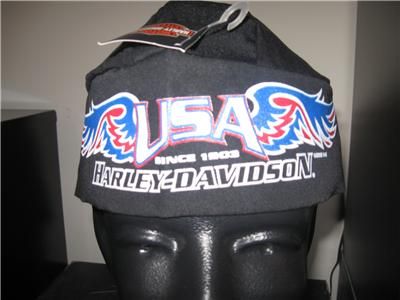 HARLEY DAVIDSON USA SKULL CAP DO RAG NWT  
