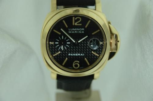 PANERAI PAM 140 LUMINOR MARINA YELLOW GOLD 44MM CARBON FIBER DIAL 500 