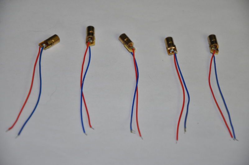 5x bulk lot 5mw 5v laser with wires for easy connection  