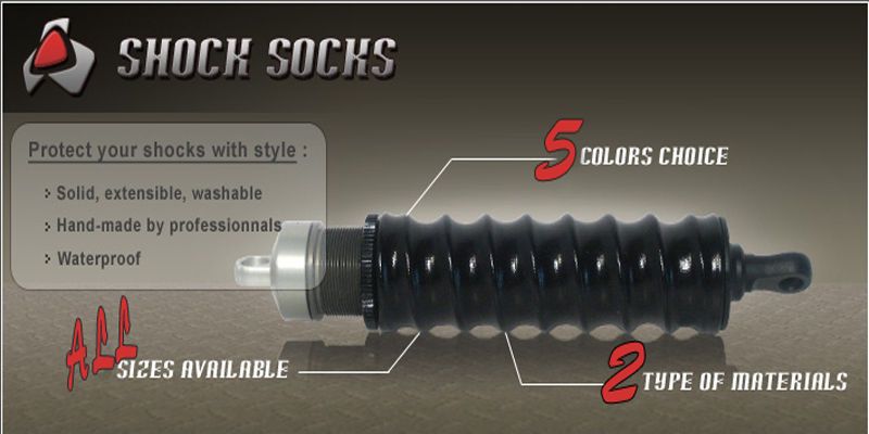 SHOCK SOCKS PROTECTOR BAJA 5B 5T 1/5 SILVER RUBBER COAT  