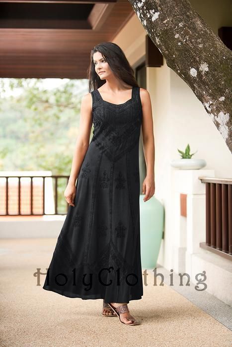 Empire Waist Satin Lace Renaissance Gothic Sun Dress  