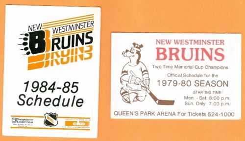 1979 80 New Westminster Bruins Jr Hockey Schedule WHL  