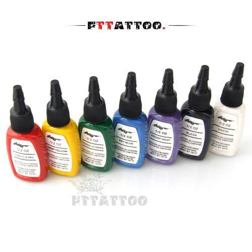 pc 15ml tattoo ink white yellow red brown blue