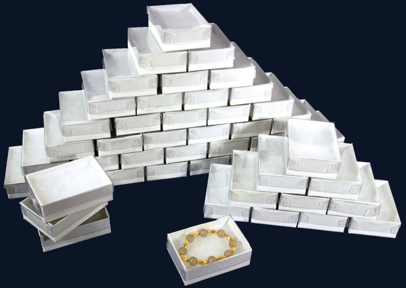 50 New White Clear View Top Gift boxes 3 1/4 x 2 1/4  