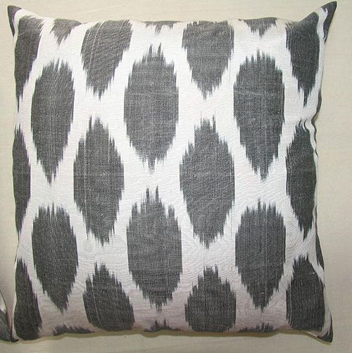 UZBEK SILK IKAT FABRIC PILLOW CASES ORIENT 8572  