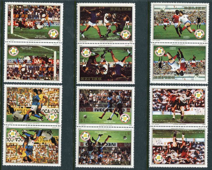 Belize B1 B6, MNH, Football Soccer Spain 82. x2384  