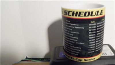 up for sale In tonights listing Is a unused nascar 2005 schedule mug 