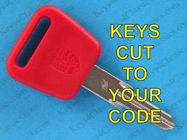 PORSCHE 928 SHORT RED KEY CUT TO CODE LOCKS NO ALARM  