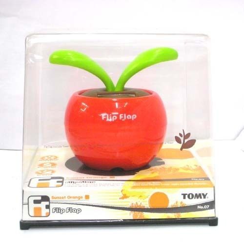TOMY ECO FLIP FLAP SOLAR ENERGY POTTED PLANT  RED COLOR  