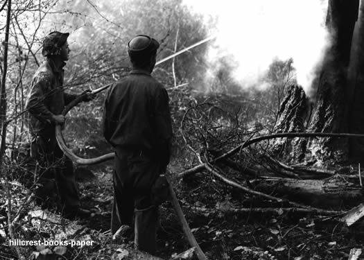 Pinchot Natl Forest CCC Hoseman at a Fire photo 1937  