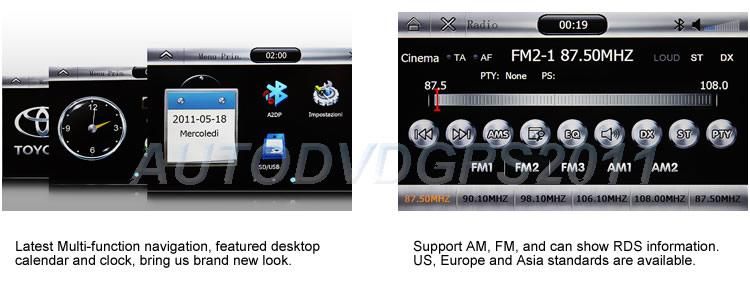 Auto Radio DVD Player Headunit GPS Navigation Stereo Phonebook RDS 