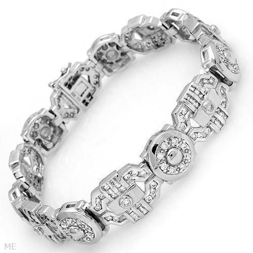 GENTS   Absolutely MAGNIFICENT 5.10ctw CZs Bracelet SS  