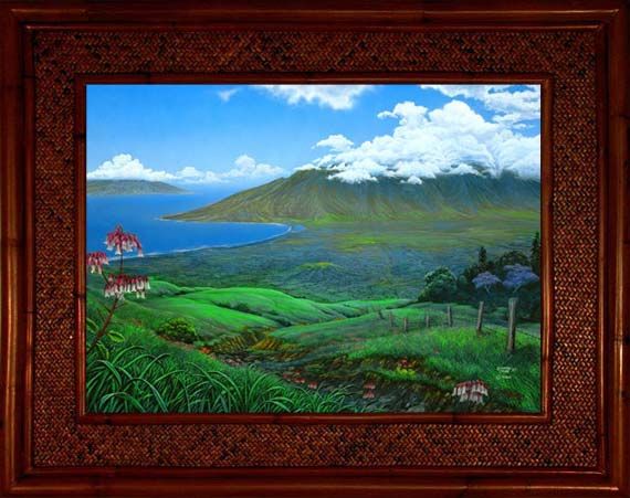 Maui Ulupalakua Ranch Upcountry Wine Hawaii Hawaiian Frame Rattan 