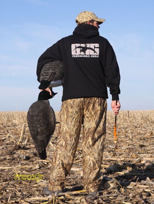   HOODED SWEATSHIRT DUCK GOOSE DECOYS BLACK 2XL 700905839148  