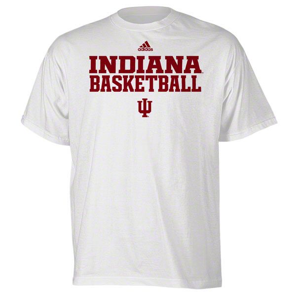 Indiana Hoosiers White adidas Basketball Sideline T Shirt  